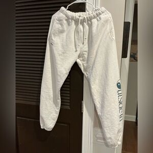 Madhappy White Sweatpants with Blue Logo